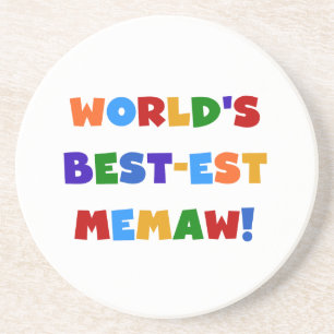 World's Best-est Memaw Bright Colours Tshirts Coaster