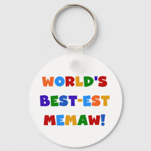 World's Best-est Memaw Bright Colours Tshirts Key Ring