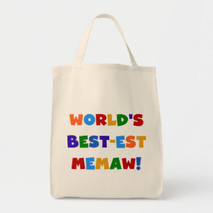 World's Best-est Memaw Bright Colours Tshirts Tote Bag
