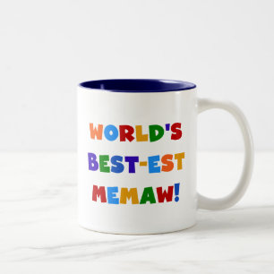 World's Best-est Memaw Bright Colours Tshirts Two-Tone Coffee Mug