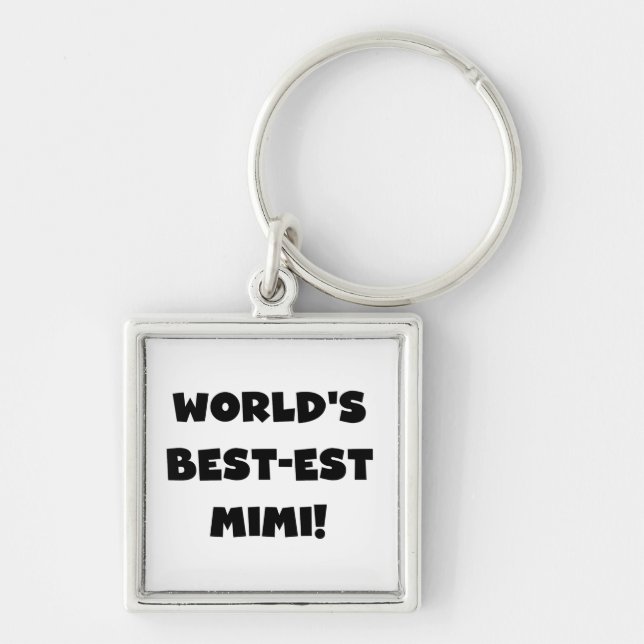 World's Best-est Mimi Black Text T-shirts and Gift Key Ring (Front)