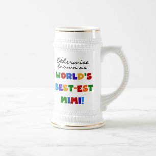 World's Best-est Mimi Bright Colours T-shirts Beer Stein