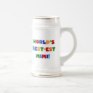 World's Best-est Mimi Bright Colours T-shirts Beer Stein