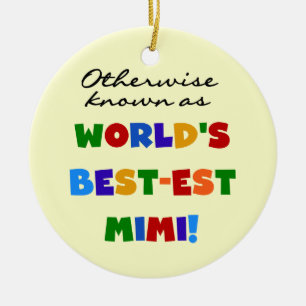 World's Best-est Mimi Bright Colours T-shirts Ceramic Tree Decoration