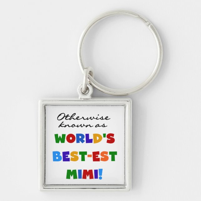 World's Best-est Mimi Bright Colours T-shirts Gift Key Ring (Front)