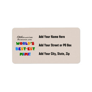 World's Best-est Mimi Bright Colours T-shirts Gift Label