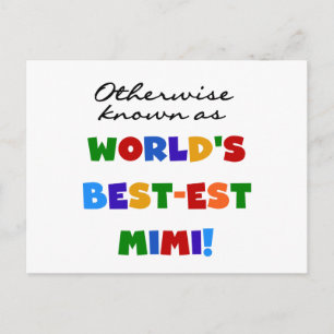 World's Best-est Mimi Bright Colours T-shirts Gift Postcard