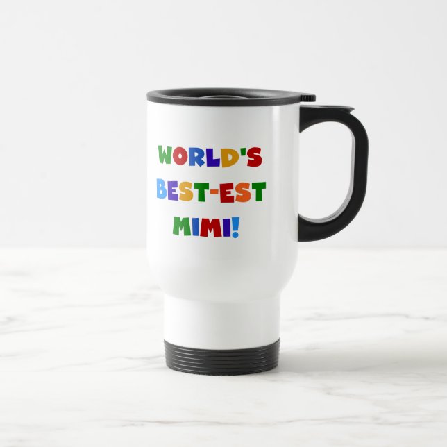 World's Best-est Mimi Bright Colours T-shirts Gift Travel Mug (Right)