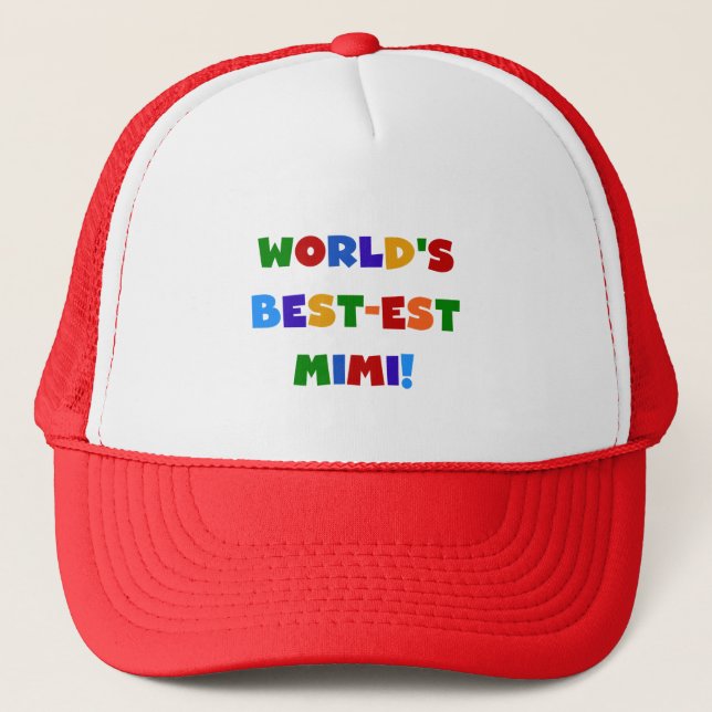 World's Best-est Mimi Bright Colours T-shirts Gift Trucker Hat (Front)