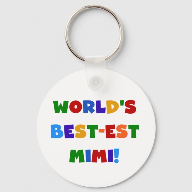 World's Best-est Mimi Bright Colours T-shirts Key Ring (Front)