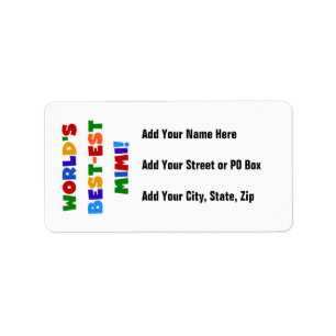 World's Best-est Mimi Bright Colours T-shirts Label