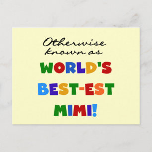 World's Best-est Mimi Bright Colours T-shirts Postcard