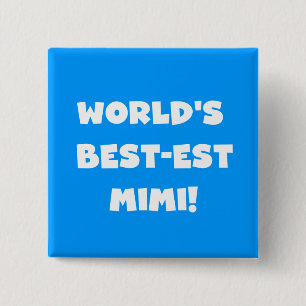 World's Best-est Mimi White Text T-shirts Gifts 15 Cm Square Badge