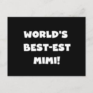 World's Best-est Mimi White Text T-shirts Gifts Postcard