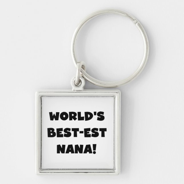 World's Best-est Nana Black and White T-shirts Key Ring (Front)