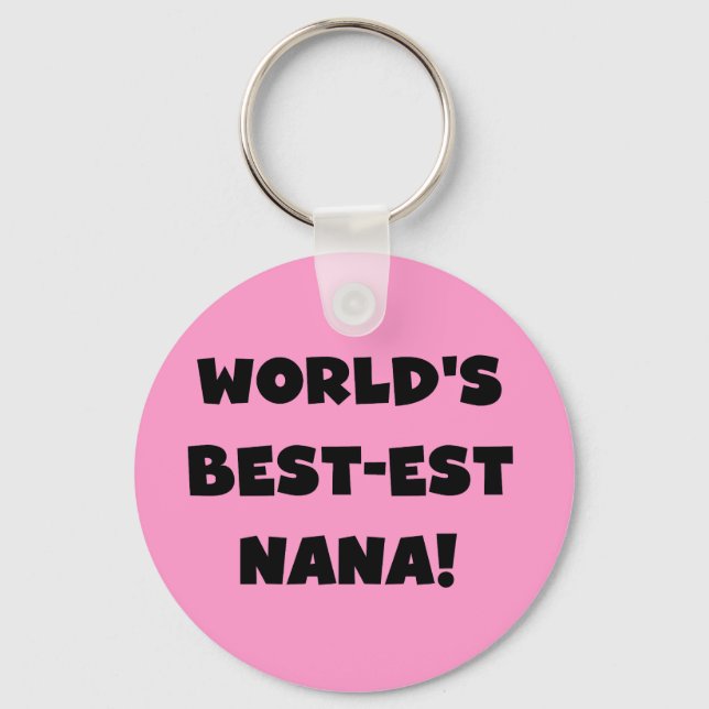 World's Best-est Nana Black and White T-shirts Key Ring (Front)