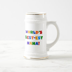World's Best-est Nana Bright Colours T-shirts Beer Stein