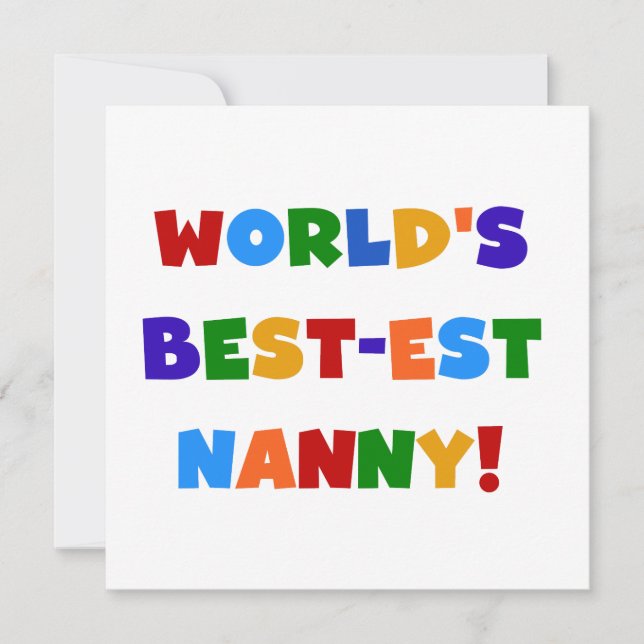 World's Best-est Nanny Bright Colours Gifts (Front)