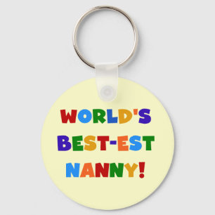 World's Best-est Nanny Bright Colours Gifts Key Ring