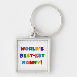 World's Best-est Nanny Bright Colours Gifts Key Ring