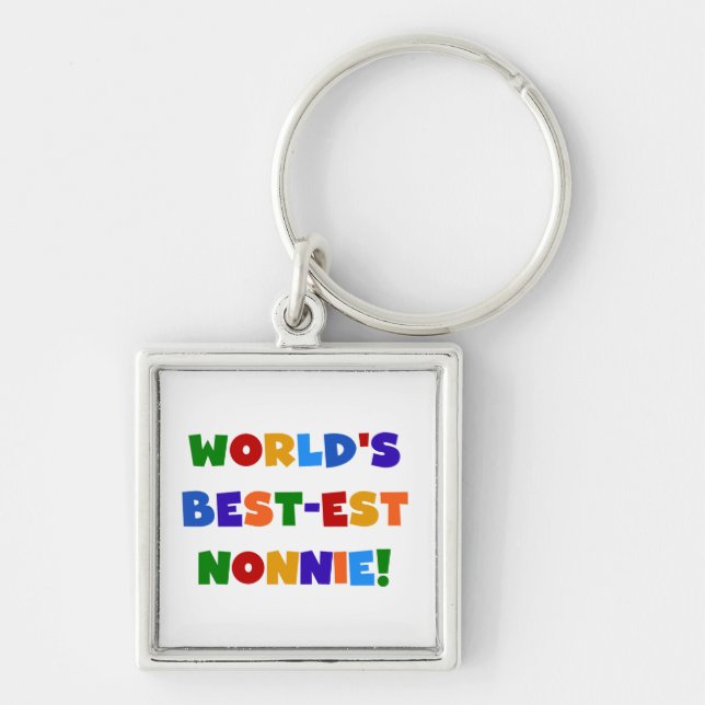World's Best-est Nonnie Bright Colours Gifts Key Ring (Front)