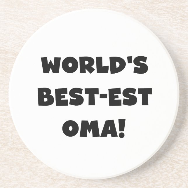 World's Best-est Oma Black or White Gifts Coaster (Front)