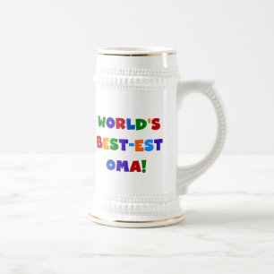World's Best-est Oma Bright Colours Gifts Beer Stein