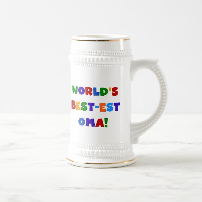 World's Best-est Oma Bright Colours Gifts Beer Stein (Right)