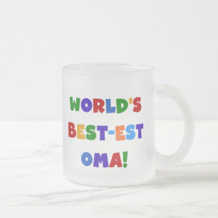 World's Best-est Oma Bright Colours Gifts Frosted Glass Coffee Mug