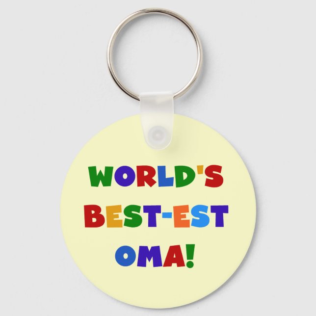 World's Best-est Oma Bright Colours Gifts Key Ring (Front)