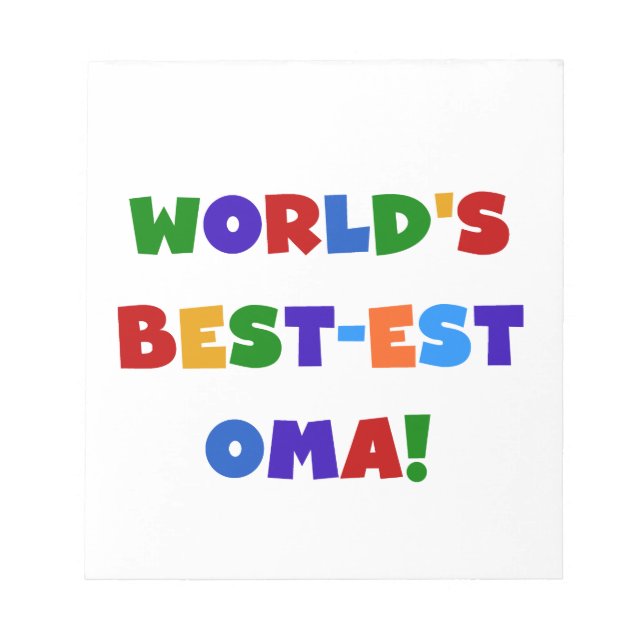 World's Best-est Oma Bright Colours Gifts Notepad (Front)
