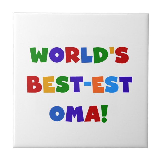 World's Best-est Oma Bright Colours Gifts Tile (Front)