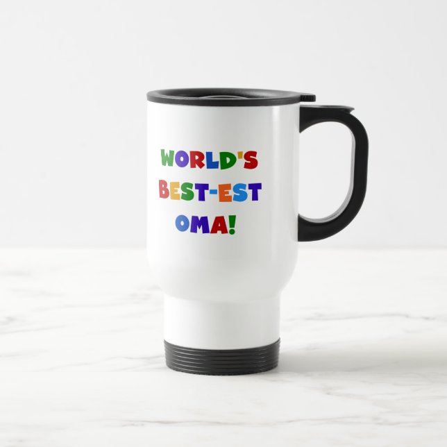 World's Best-est Oma Bright Colours Gifts Travel Mug (Right)