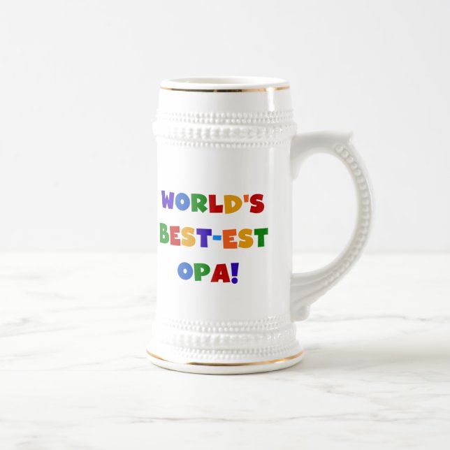 World's Best-est Opa Bright Colours Gifts Beer Stein (Right)