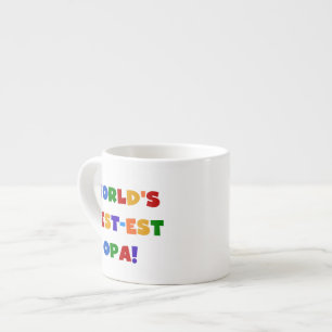 World's Best-est Opa Bright Colours Gifts Espresso Cup
