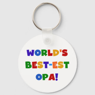 World's Best-est Opa Bright Colours Gifts Key Ring