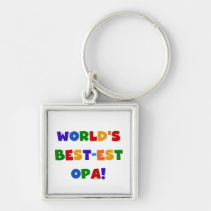 World's Best-est Opa Bright Colours Gifts Key Ring