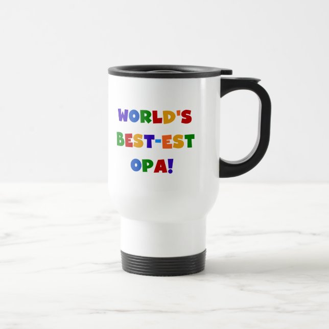 World's Best-est Opa Bright Colours Gifts Travel Mug (Right)