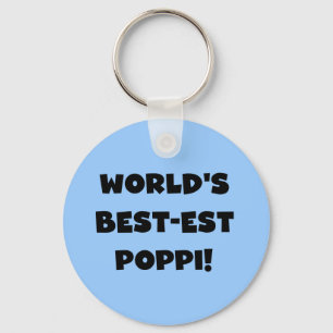 World's Best-est Poppi Black Text Gifts Key Ring