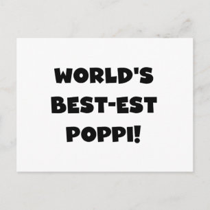 World's Best-est Poppi Black Text Gifts Postcard