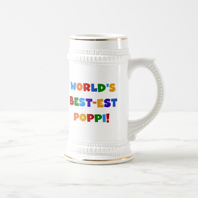 World's Best-est Poppi Bright Colours Gifts Beer Stein (Right)