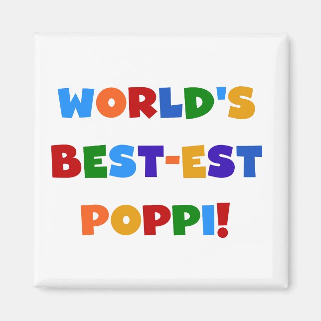 World's Best-est Poppi Bright Colours Gifts Magnet (Front)