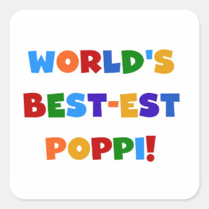 World's Best-est Poppi Bright Colours Gifts Square Sticker