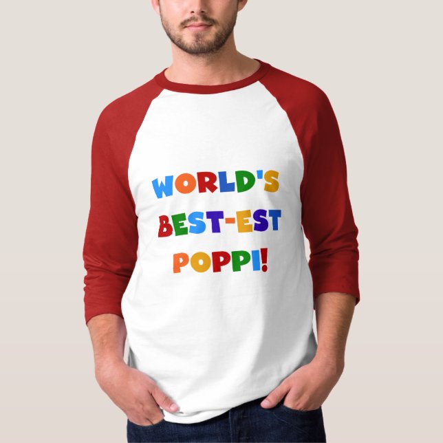 World's Best-est Poppi Bright Colours Gifts T-Shirt (Front)