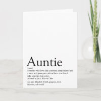 World's Best Ever Aunt, Auntie Definition