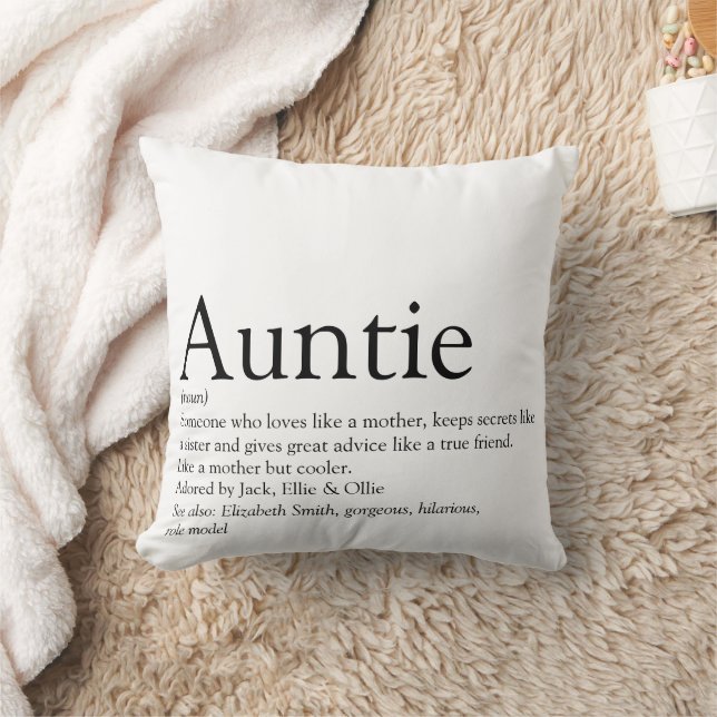 World's Best Ever Aunt, Auntie Definition Cushion (Blanket)