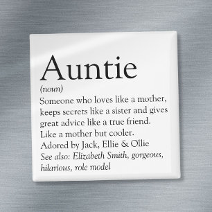 World's Best Ever Aunt, Auntie Definition Magnet