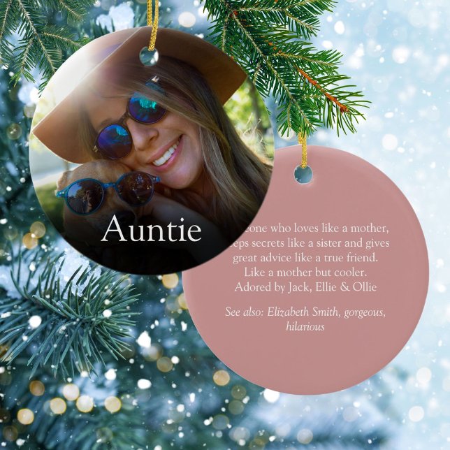 World's Best Ever Aunt Auntie Definition Photo Ceramic Tree Decoration (World's Best Ever Aunt Auntie Definition Photo Ceramic Ornament)