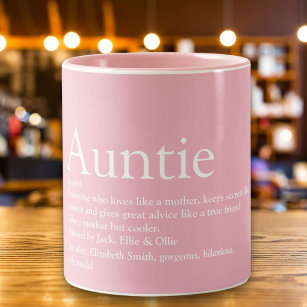 World's Best Ever Aunt, Auntie Definition Pink Two-Tone Coffee Mug