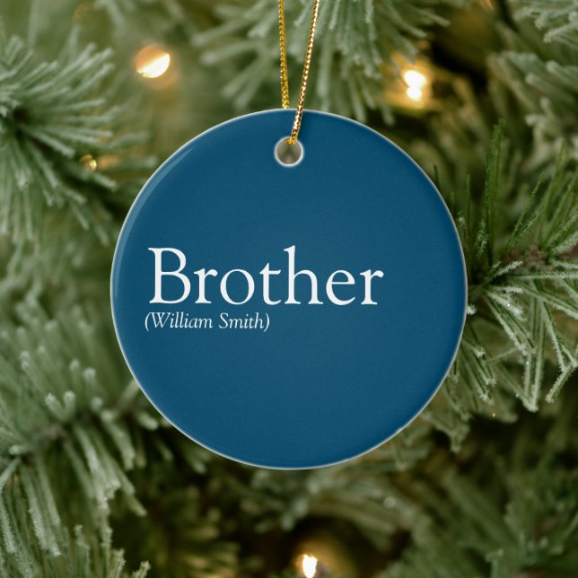 World's Best Ever Brother Definition Modern Blue Ceramic Tree Decoration (Tree)